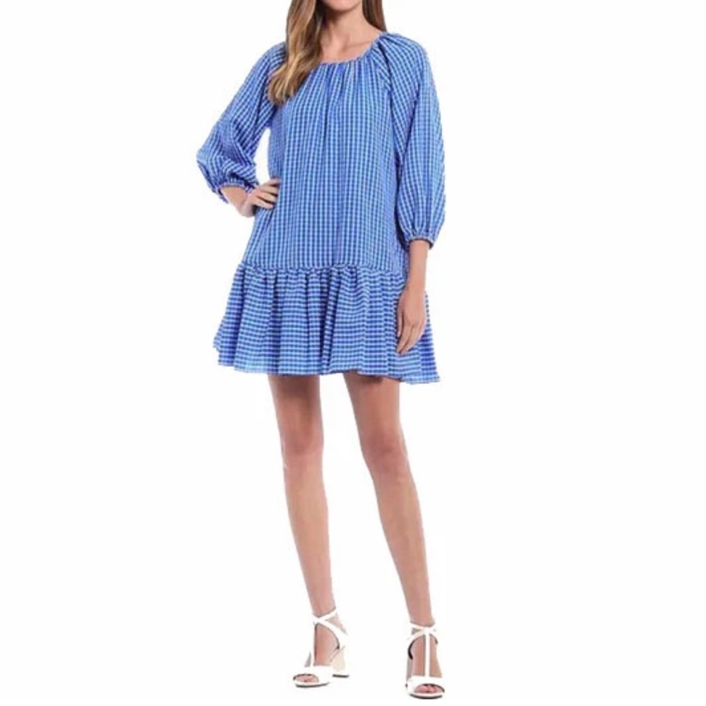 LDT Blue Gingham Mini Dress